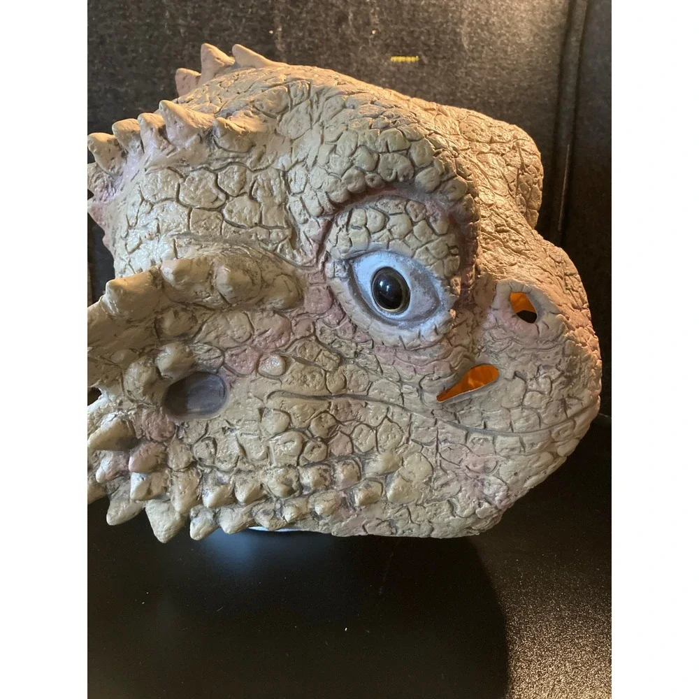 Bearded Dragon Lizard Latex Mask Realistic Reptile Full Head Costume Tan Cosplay